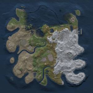 Thumbnail Rust Map: Procedural Map, Size: 3500, Seed: 688957638, 14 Monuments