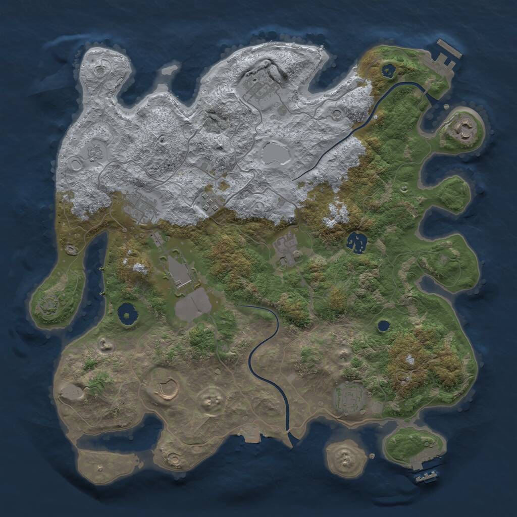 Rust Map: Procedural Map, Size: 3750, Seed: 1906675698, 15 Monuments