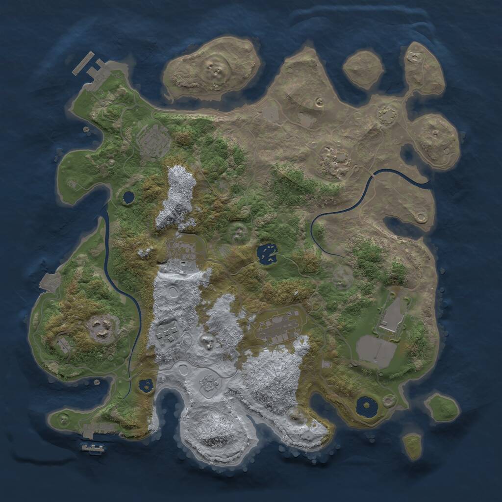 Rust Map: Procedural Map, Size: 3500, Seed: 106881845, 13 Monuments