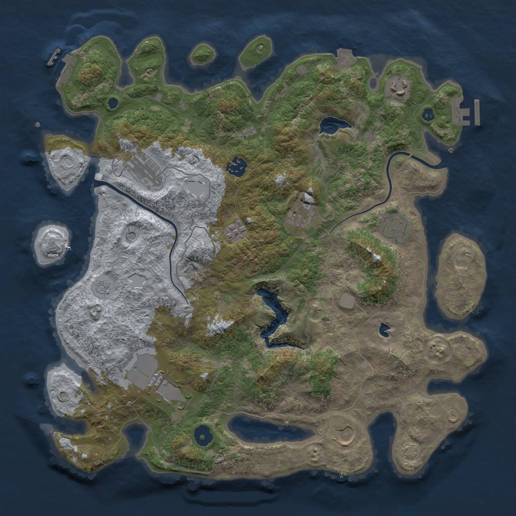 Rust Map: Procedural Map, Size: 4000, Seed: 930192599, 14 Monuments