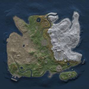 Thumbnail Rust Map: Procedural Map, Size: 3000, Seed: 12134, 10 Monuments