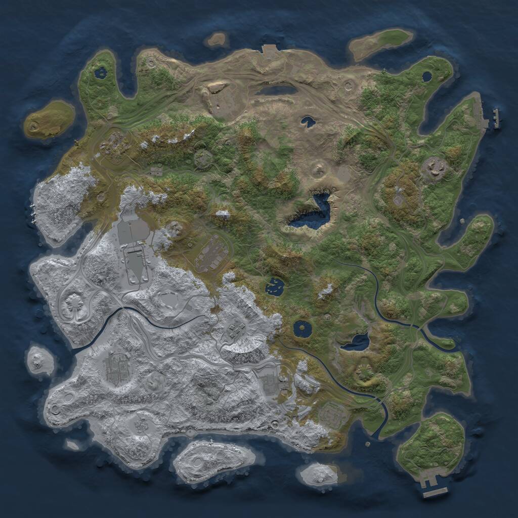 Rust Map: Procedural Map, Size: 4250, Seed: 731386887, 16 Monuments