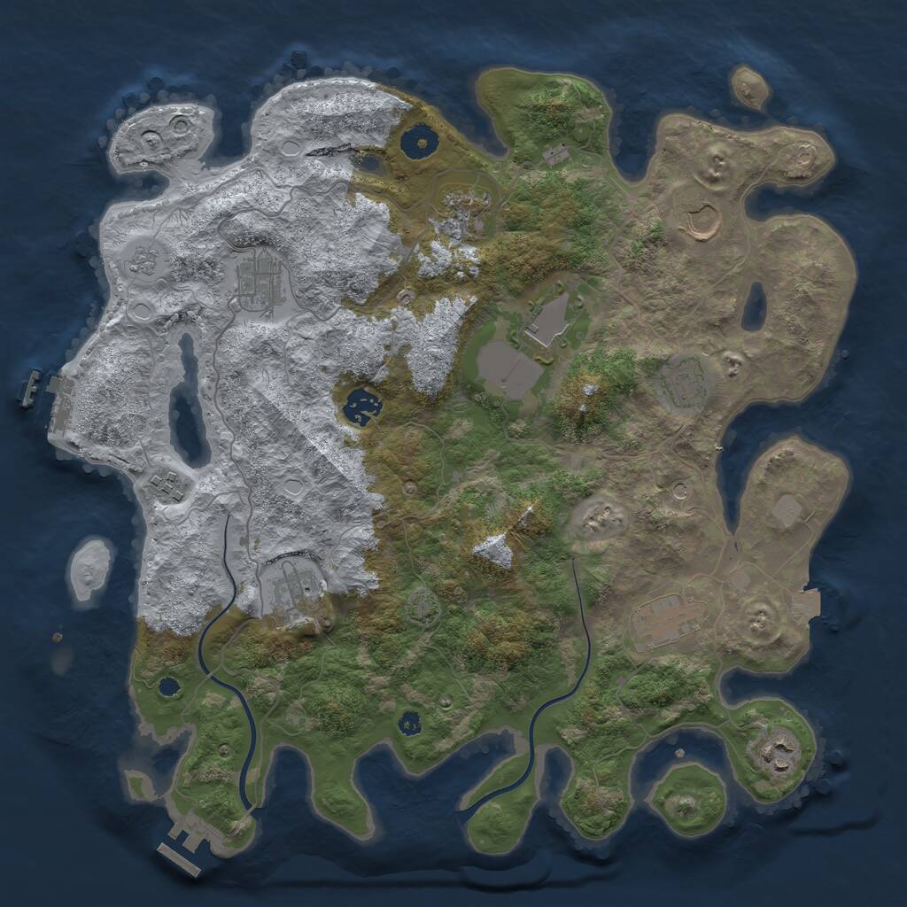 Rust Map: Procedural Map, Size: 3800, Seed: 1339, 16 Monuments