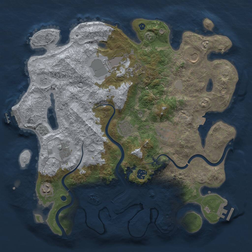 Rust Map: Procedural Map, Size: 3800, Seed: 1339, 15 Monuments