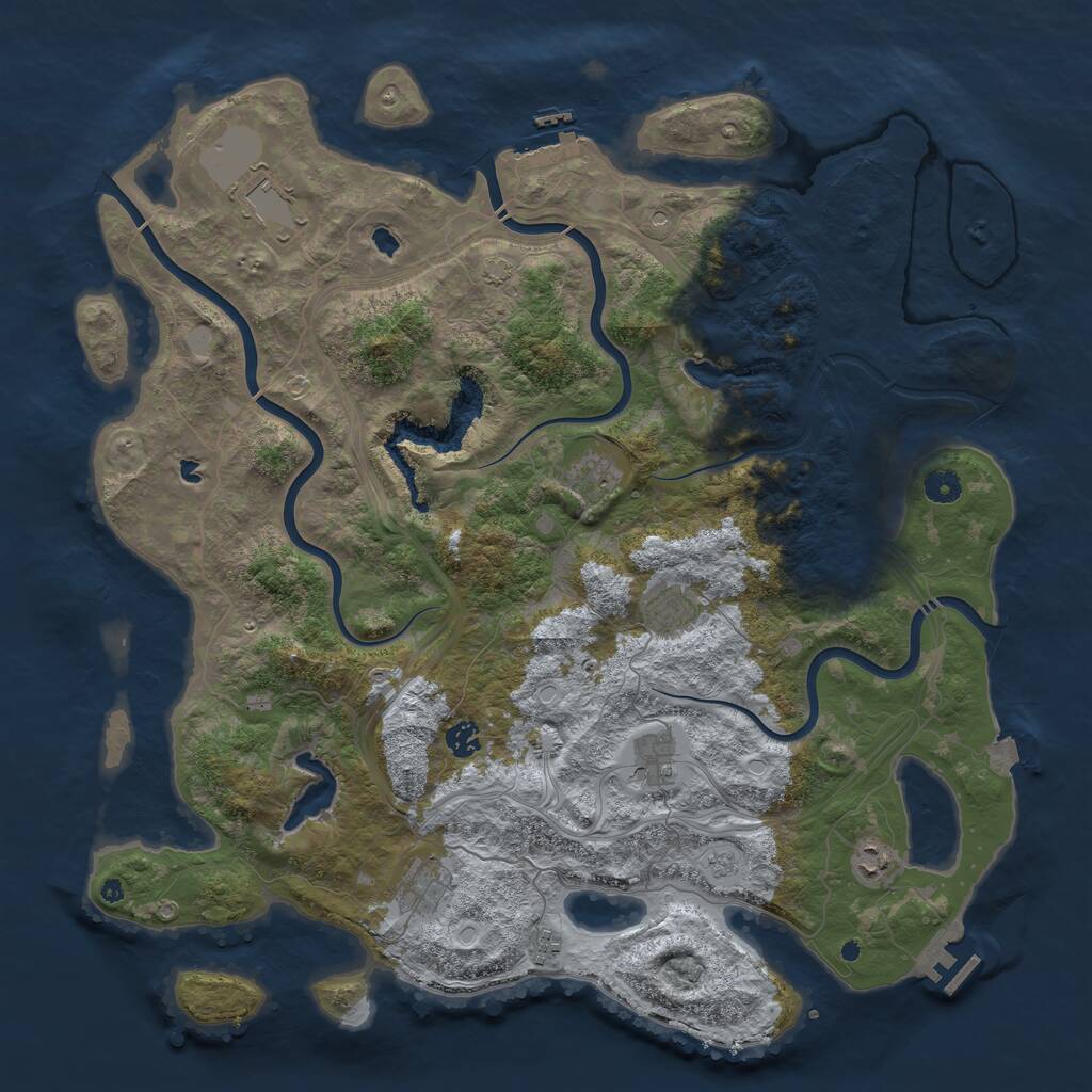 Rust Map: Procedural Map, Size: 4600, Seed: 1524155, 14 Monuments