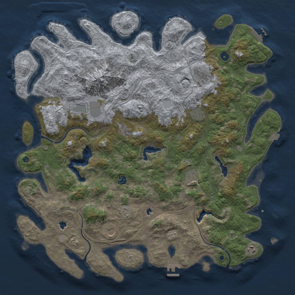 Rust Map: Procedural Map, Size: 5000, Seed: 434575675, 15 Monuments