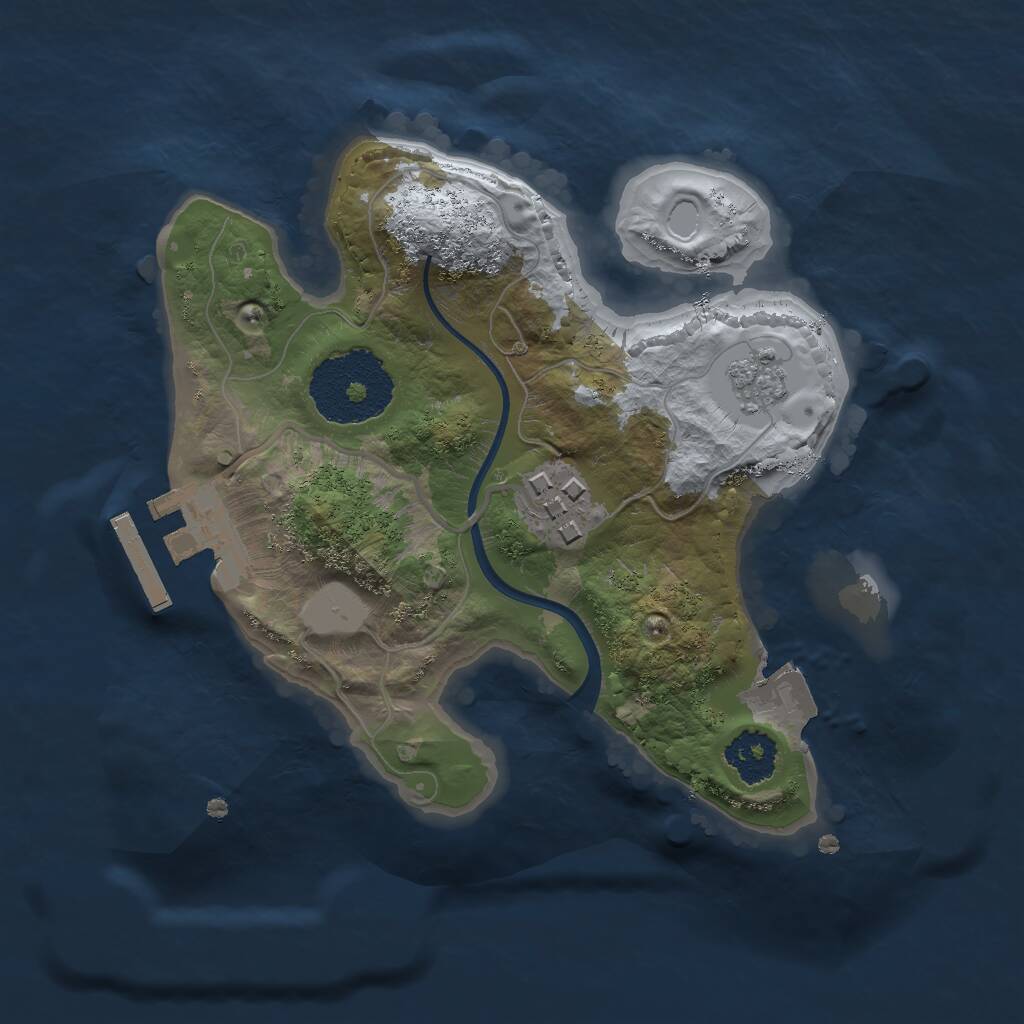Rust Map: Procedural Map, Size: 2000, Seed: 763, 4 Monuments