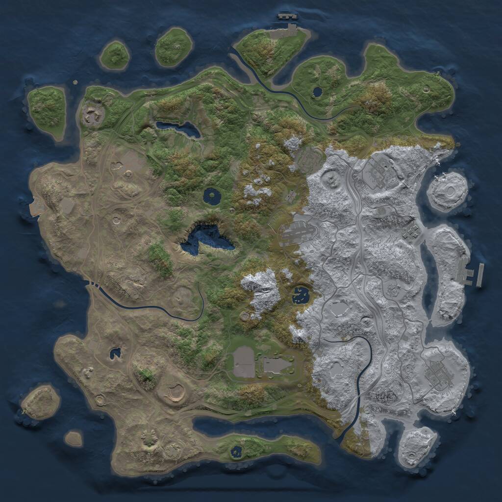 Rust Map: Procedural Map, Size: 4250, Seed: 6240, 16 Monuments