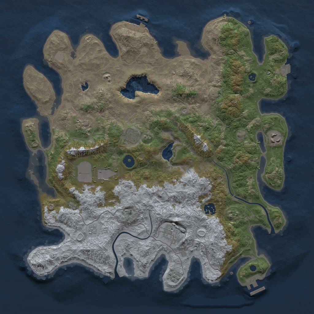 Rust Map: Procedural Map, Size: 4000, Seed: 57020, 13 Monuments