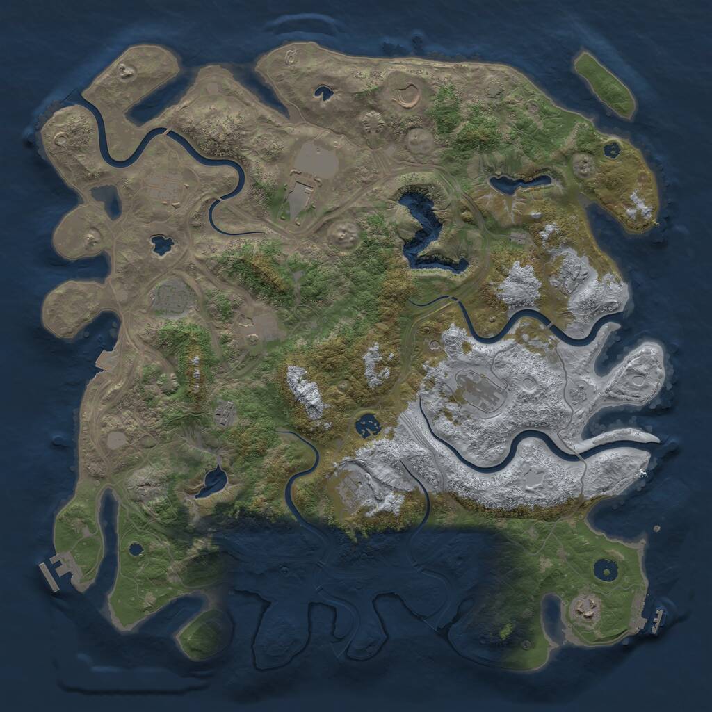 Rust Map: Procedural Map, Size: 4500, Seed: 2233323, 17 Monuments