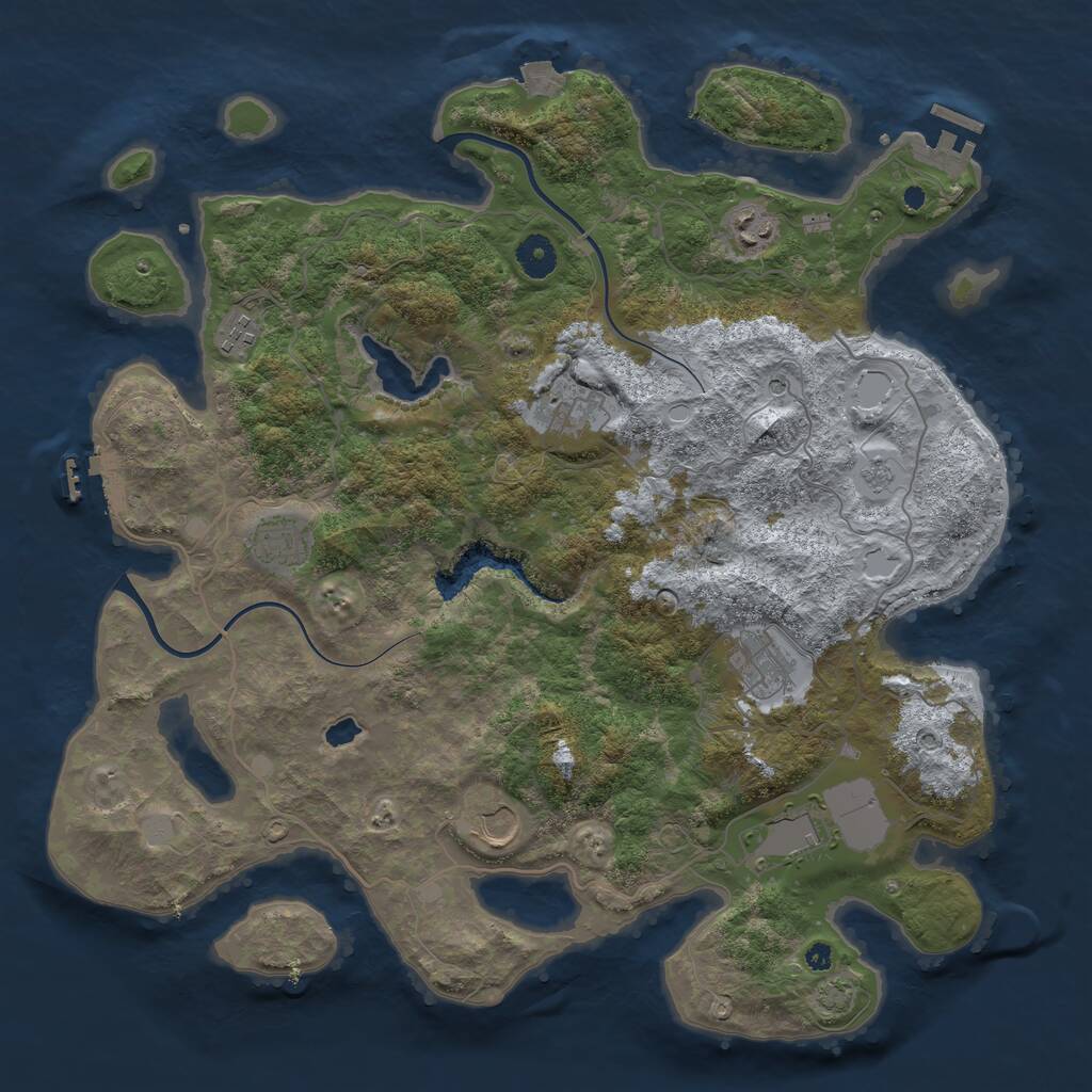 Rust Map: Procedural Map, Size: 4000, Seed: 2356984, 13 Monuments
