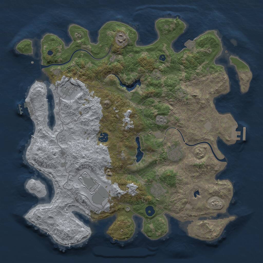 Rust Map: Procedural Map, Size: 4000, Seed: 23452352, 13 Monuments