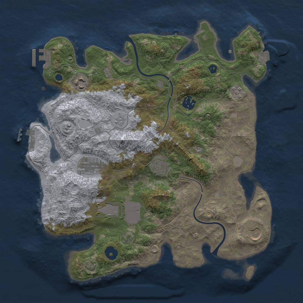 Rust Map: Procedural Map, Size: 3500, Seed: 7890613, 13 Monuments