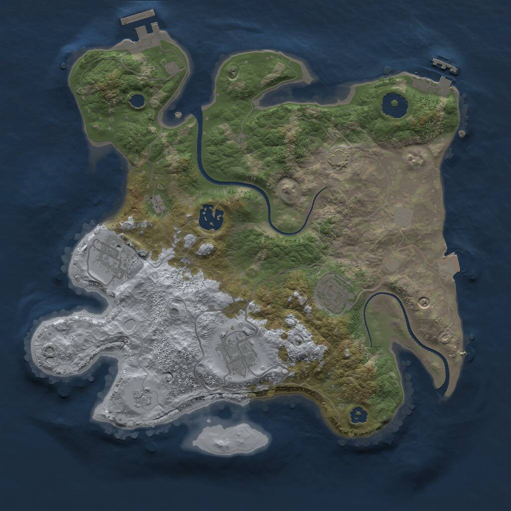 Rust Map: Procedural Map, Size: 3000, Seed: 81512, 9 Monuments