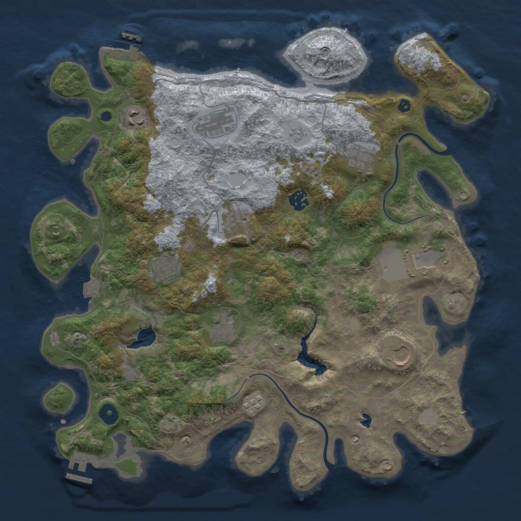 Rust Map: Procedural Map, Size: 4000, Seed: 1473487965, 16 Monuments