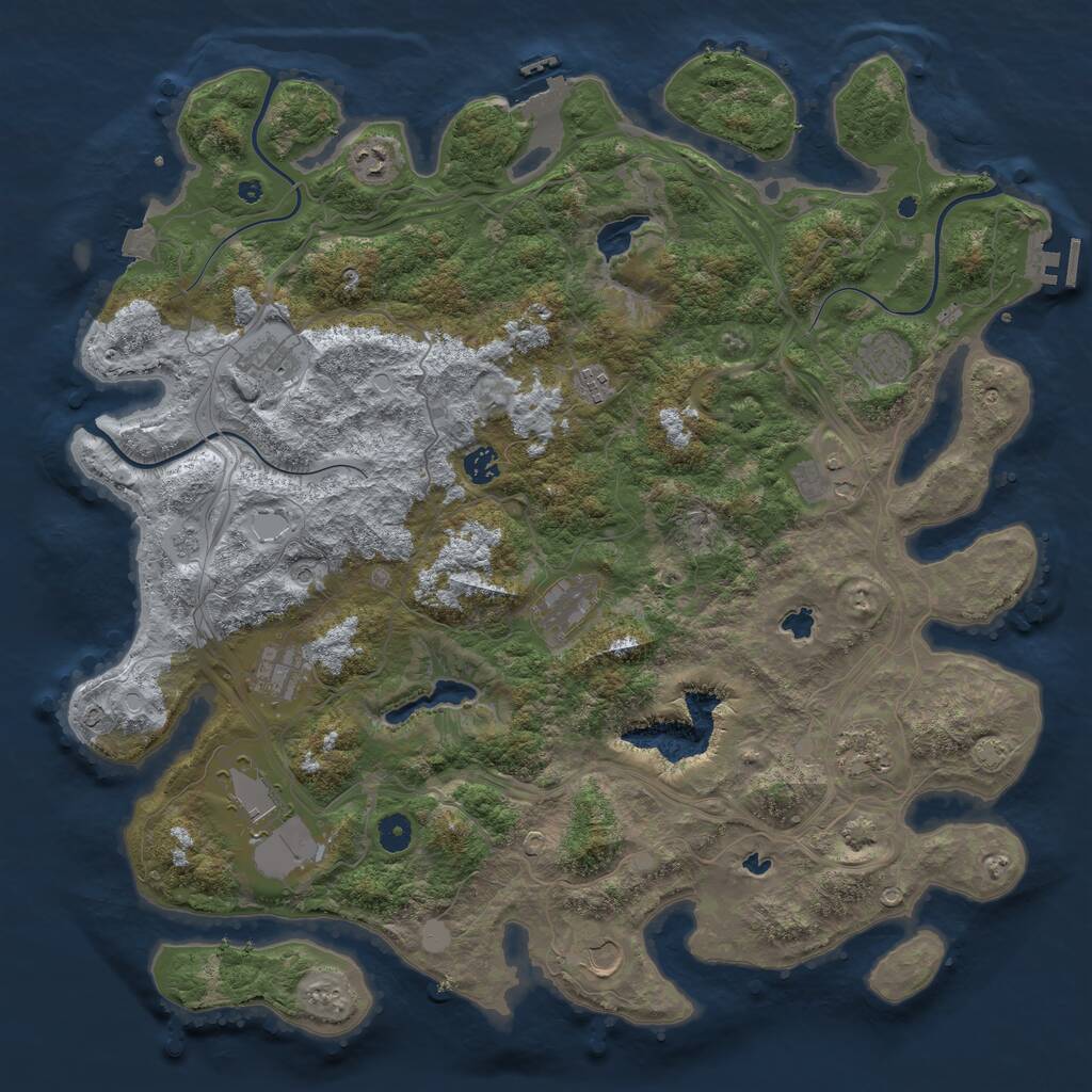 Rust Map: Procedural Map, Size: 4520, Seed: 1355947636, 17 Monuments