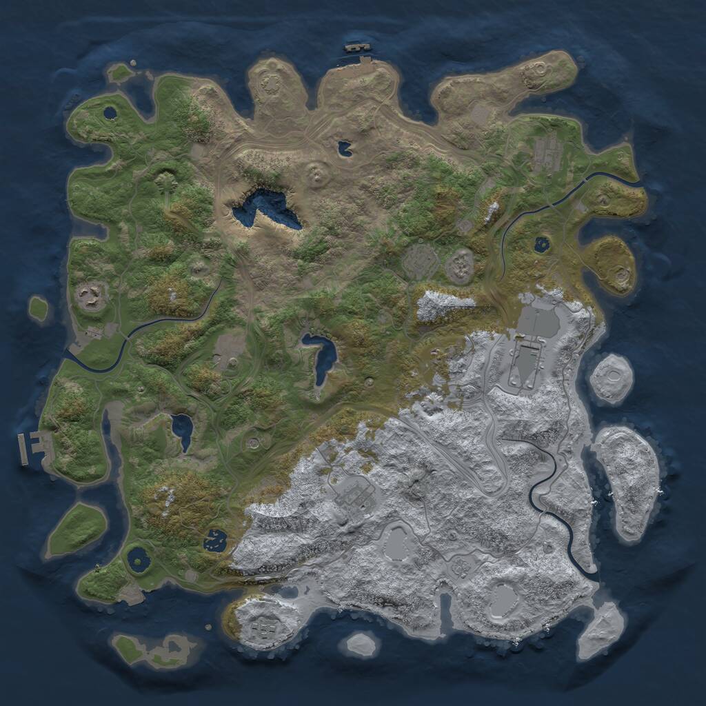 Rust Map: Procedural Map, Size: 4500, Seed: 890260941, 15 Monuments