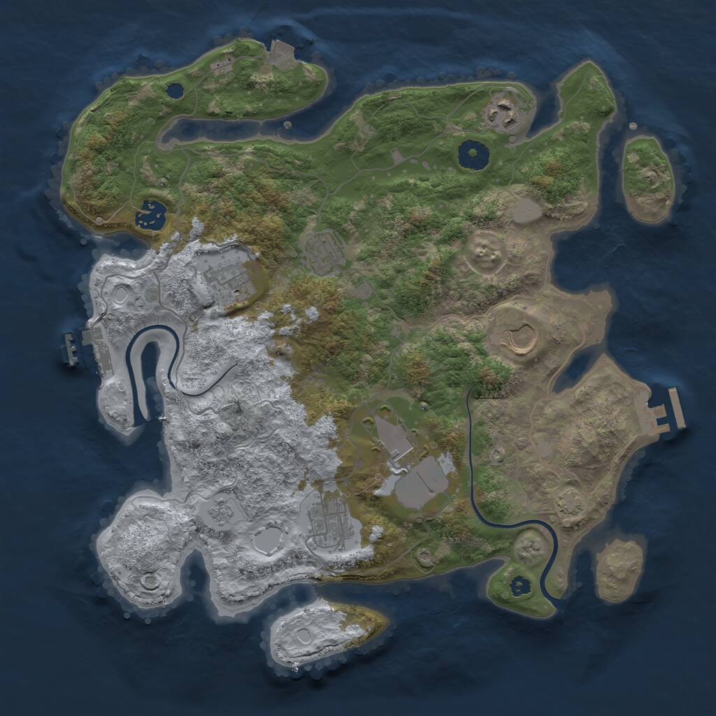 Rust Map: Procedural Map, Size: 3500, Seed: 2016212130, 12 Monuments