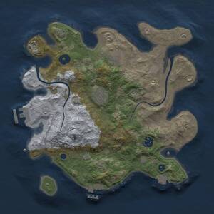 Thumbnail Rust Map: Procedural Map, Size: 3000, Seed: 2072592034, 9 Monuments