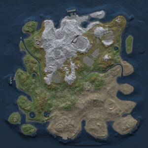 Thumbnail Rust Map: Procedural Map, Size: 3500, Seed: 929317202, 14 Monuments