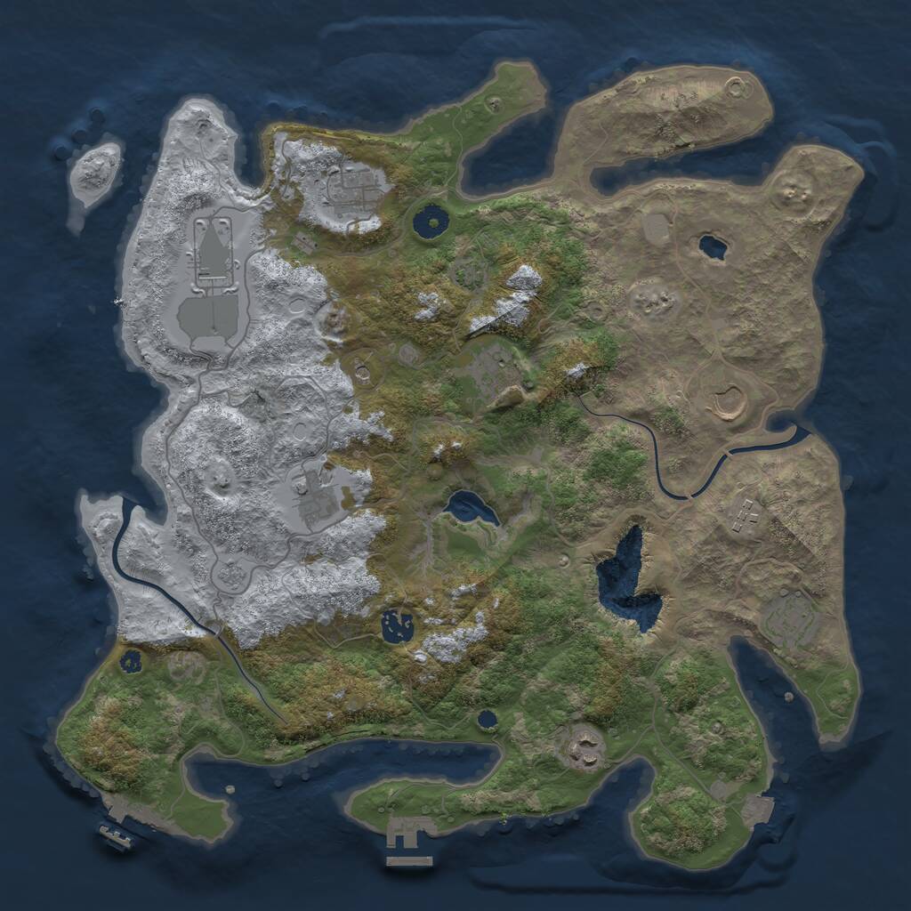 Rust Map: Procedural Map, Size: 4000, Seed: 991663576, 15 Monuments