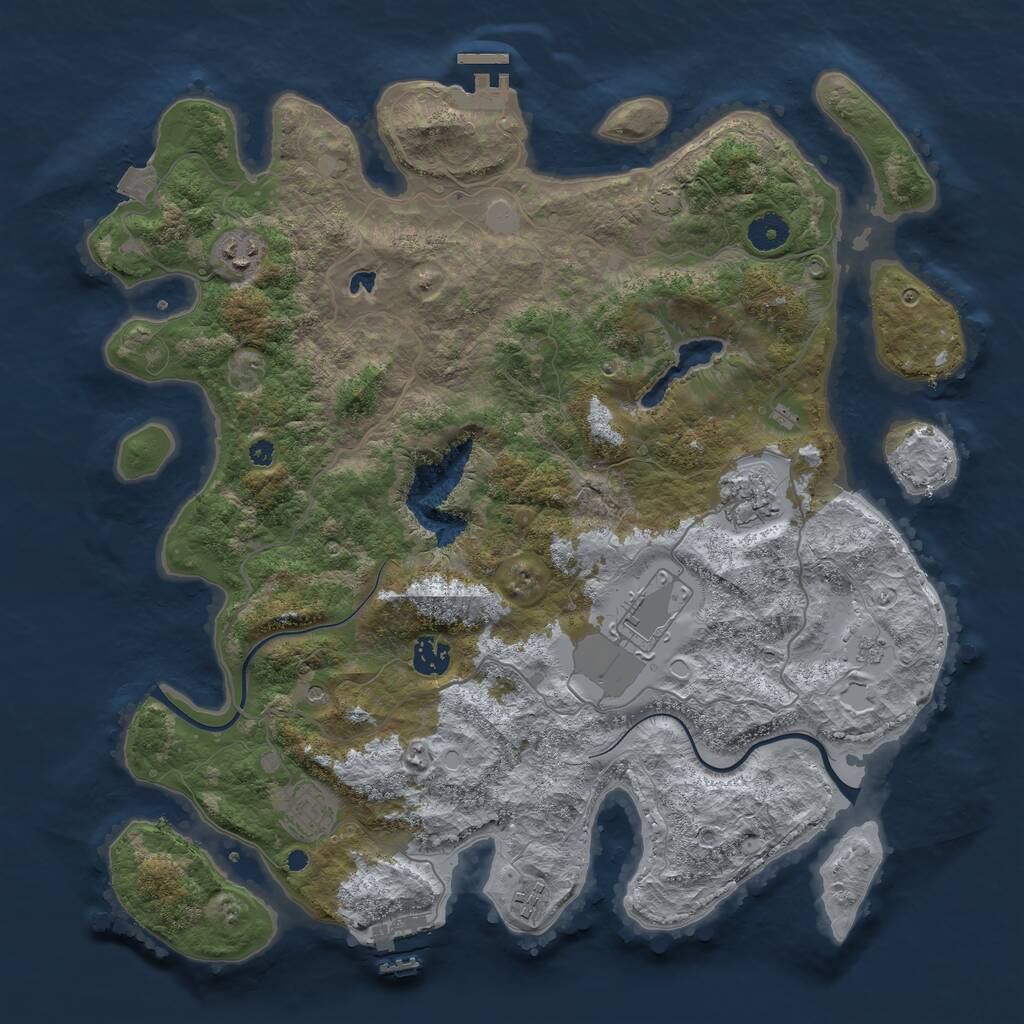 Rust Map: Procedural Map, Size: 4000, Seed: 1518586649, 12 Monuments