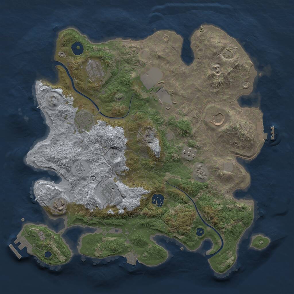 Rust Map: Procedural Map, Size: 3500, Seed: 1658821172, 14 Monuments
