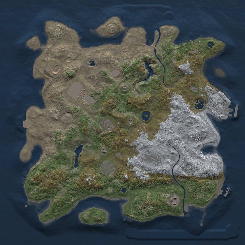 Rust Map: Procedural Map, Size: 4000, Seed: 930731613, 14 Monuments