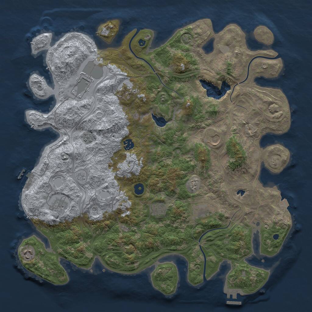Rust Map: Procedural Map, Size: 4300, Seed: 5687796, 15 Monuments