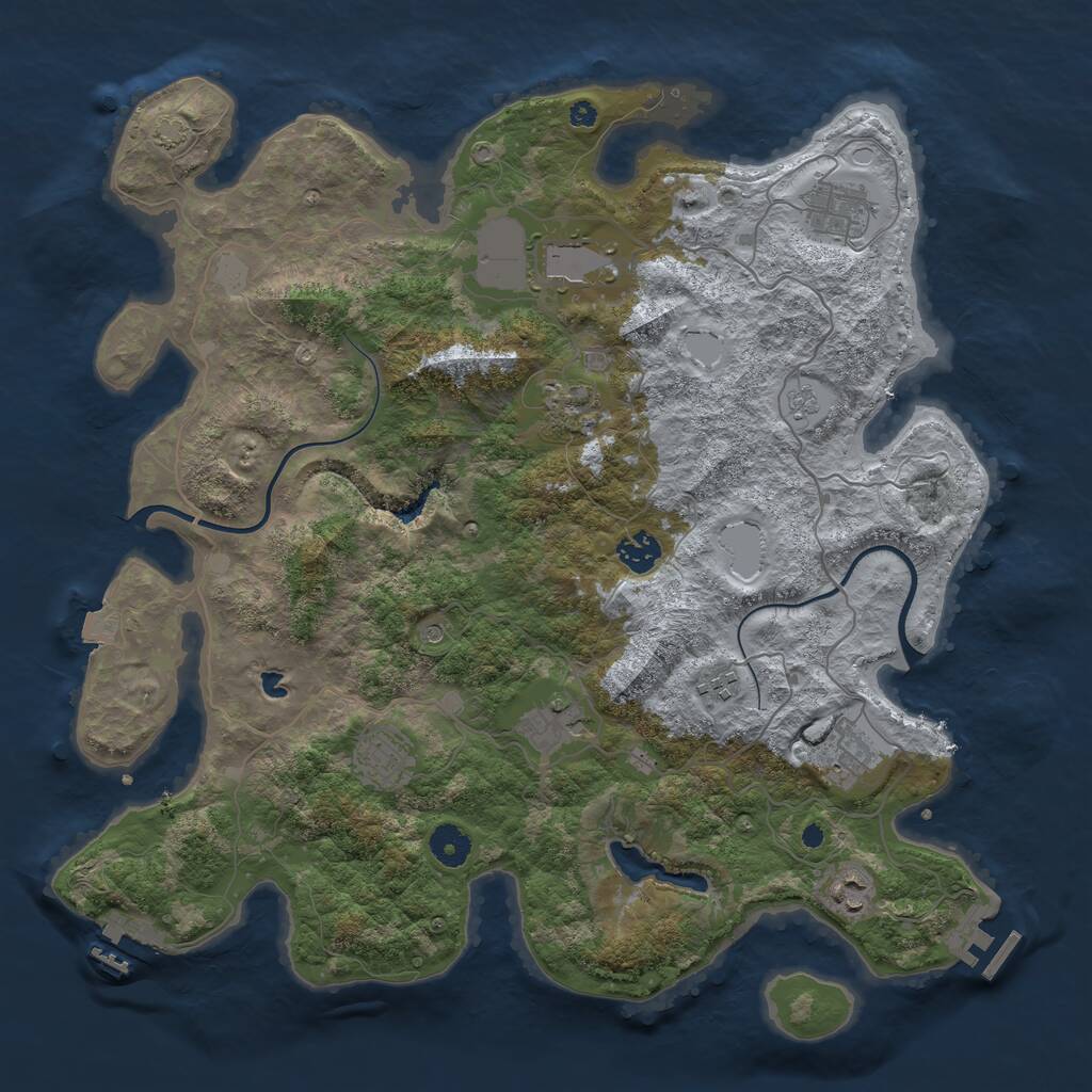 Rust Map: Procedural Map, Size: 4000, Seed: 24511, 15 Monuments