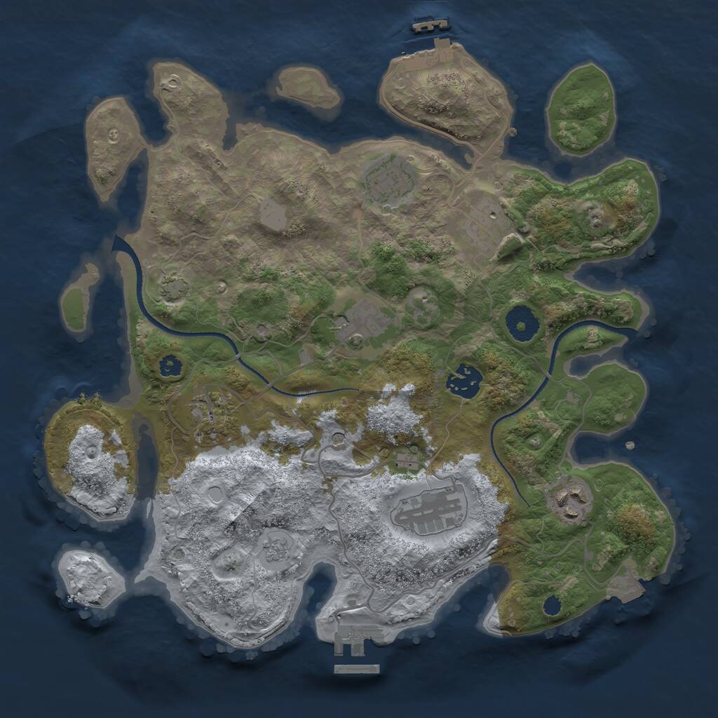 Rust Map: Procedural Map, Size: 3200, Seed: 424372657, 13 Monuments