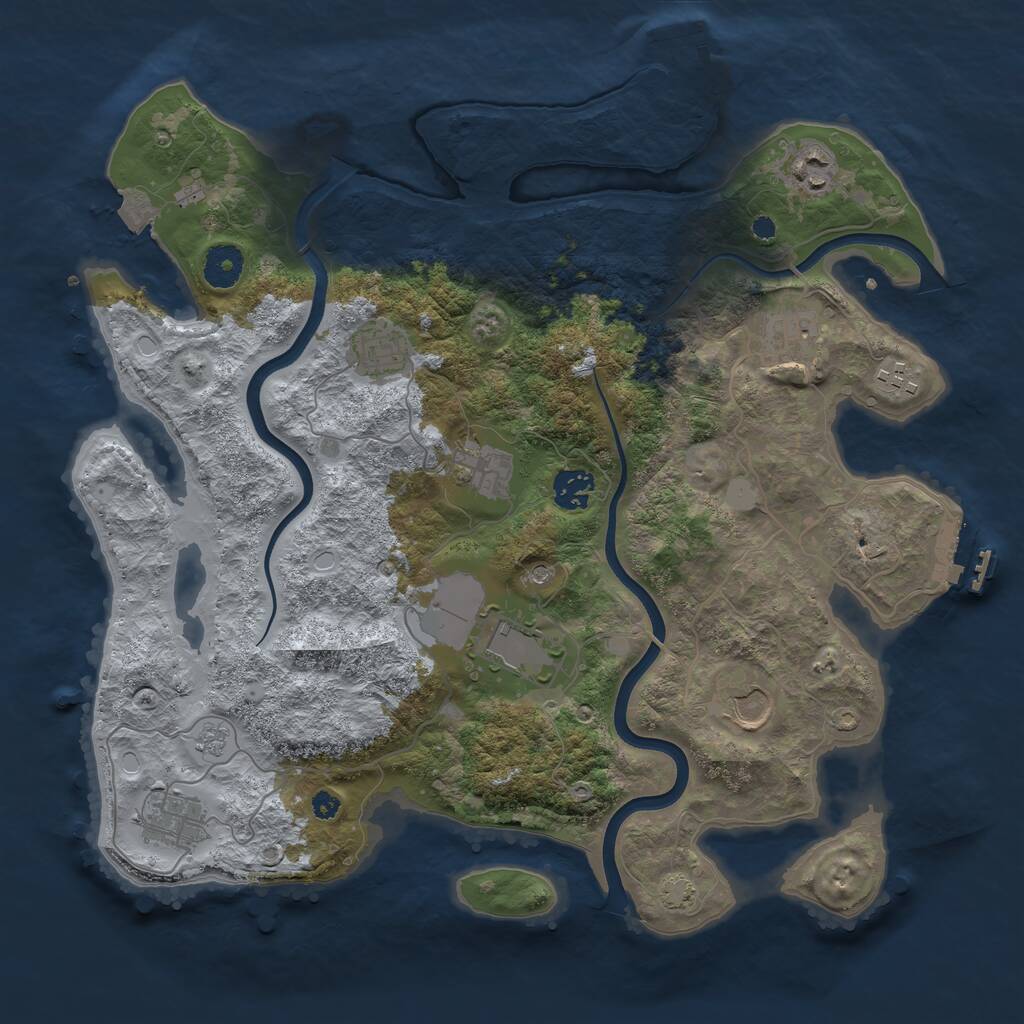 Rust Map: Procedural Map, Size: 3700, Seed: 135346984, 15 Monuments