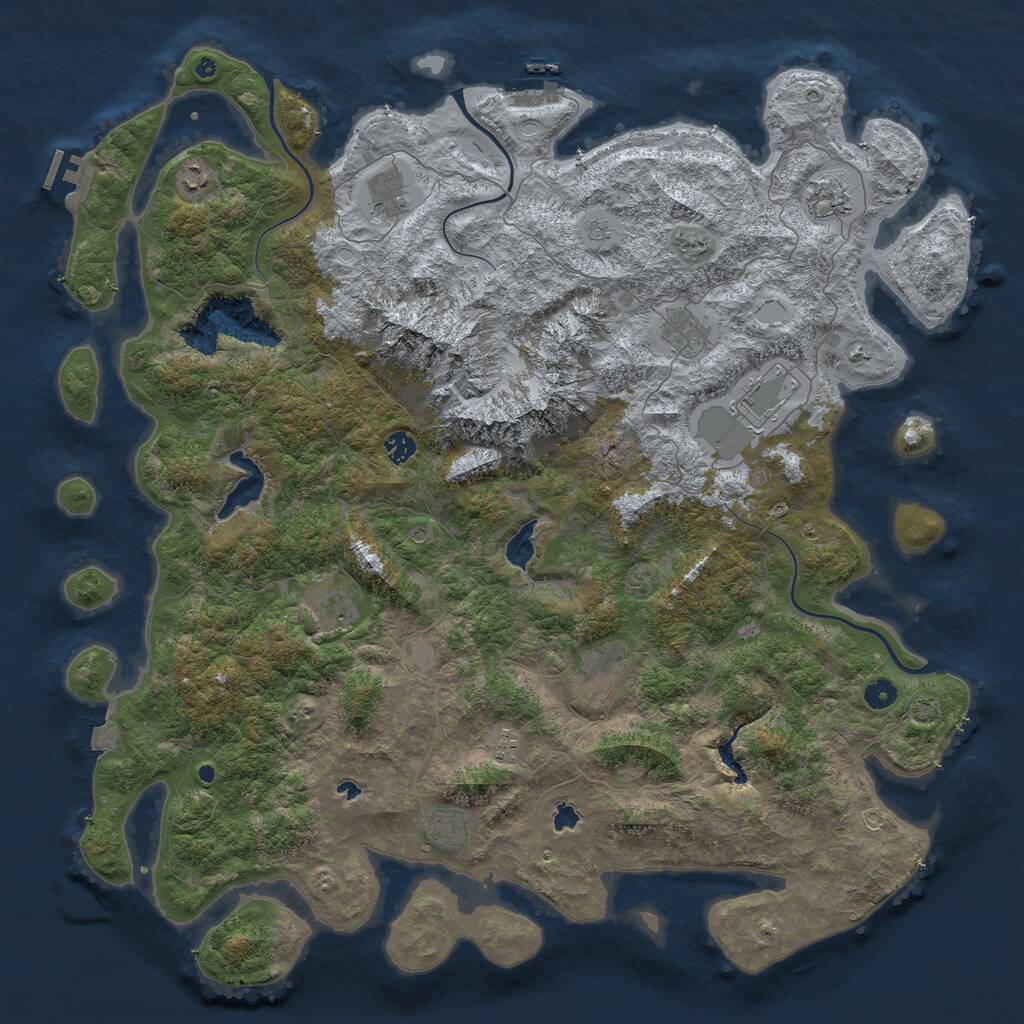Rust Map: Procedural Map, Size: 5000, Seed: 824202324, 16 Monuments