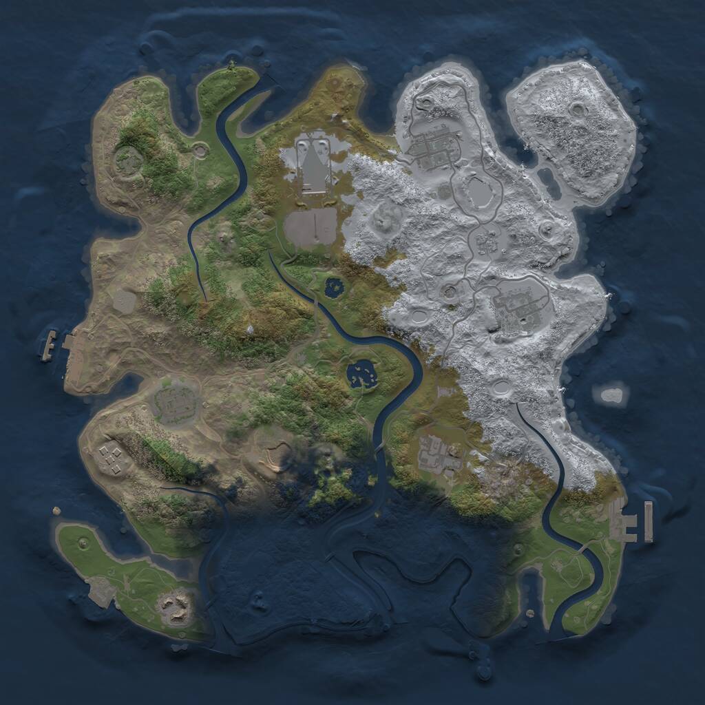 Rust Map: Procedural Map, Size: 3500, Seed: 2017127760, 15 Monuments