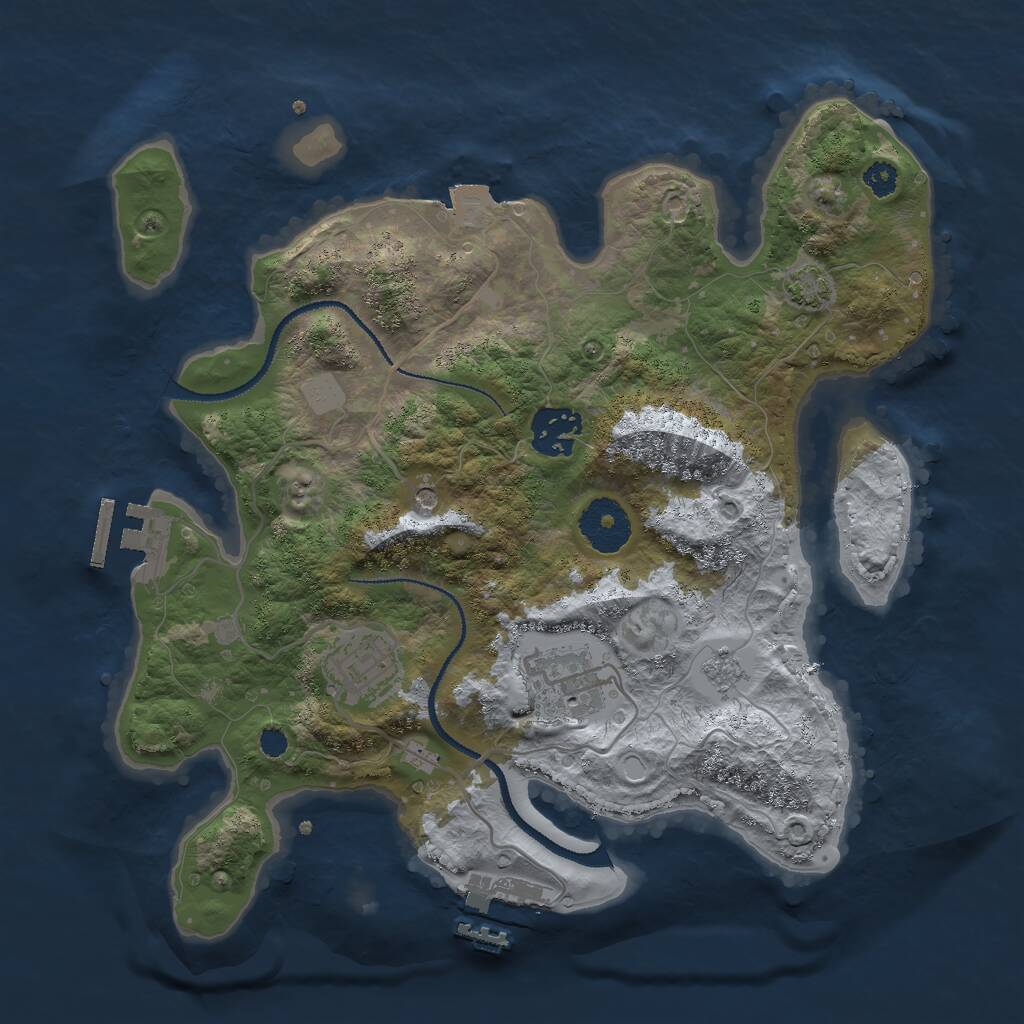 Rust Map: Procedural Map, Size: 3000, Seed: 171695859, 9 Monuments