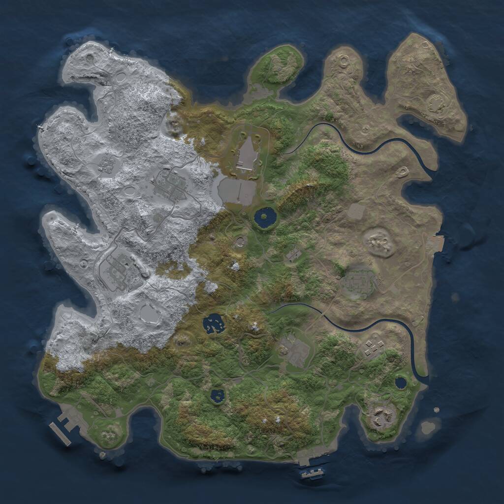 Rust Map: Procedural Map, Size: 3600, Seed: 144378, 14 Monuments