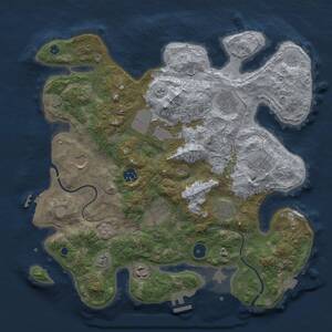 Thumbnail Rust Map: Procedural Map, Size: 3700, Seed: 138351209, 15 Monuments