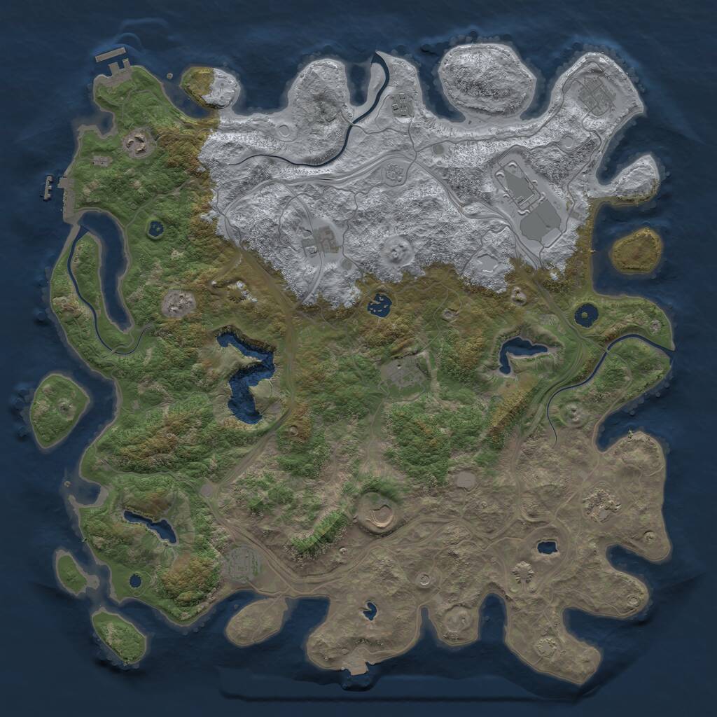 Rust Map: Procedural Map, Size: 4700, Seed: 48194481, 16 Monuments