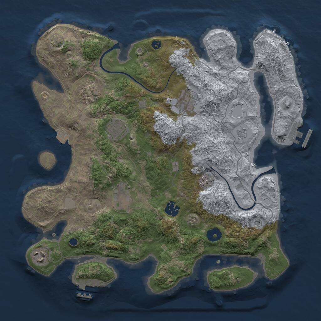 Rust Map: Procedural Map, Size: 3400, Seed: 29000, 13 Monuments