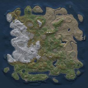 Thumbnail Rust Map: Procedural Map, Size: 4250, Seed: 1307064354, 15 Monuments