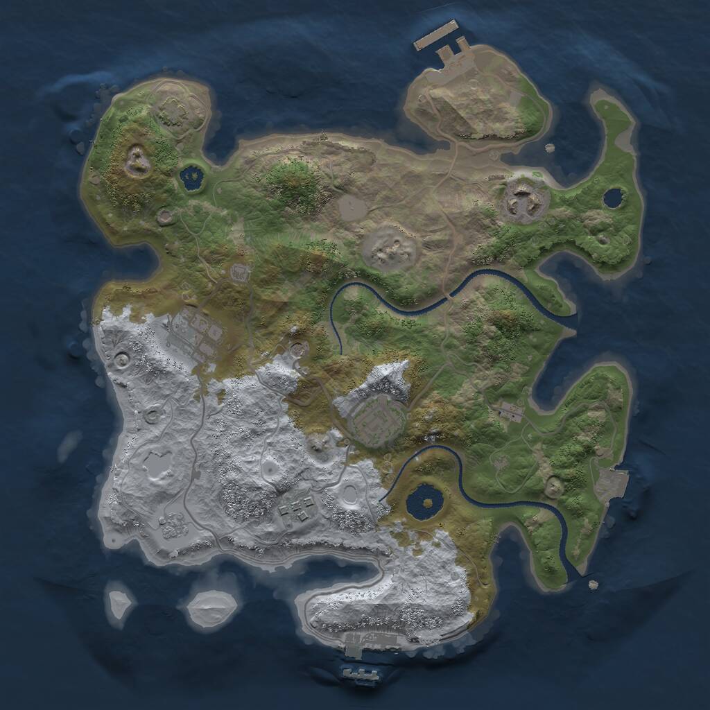 Rust Map: Procedural Map, Size: 3000, Seed: 4950, 10 Monuments