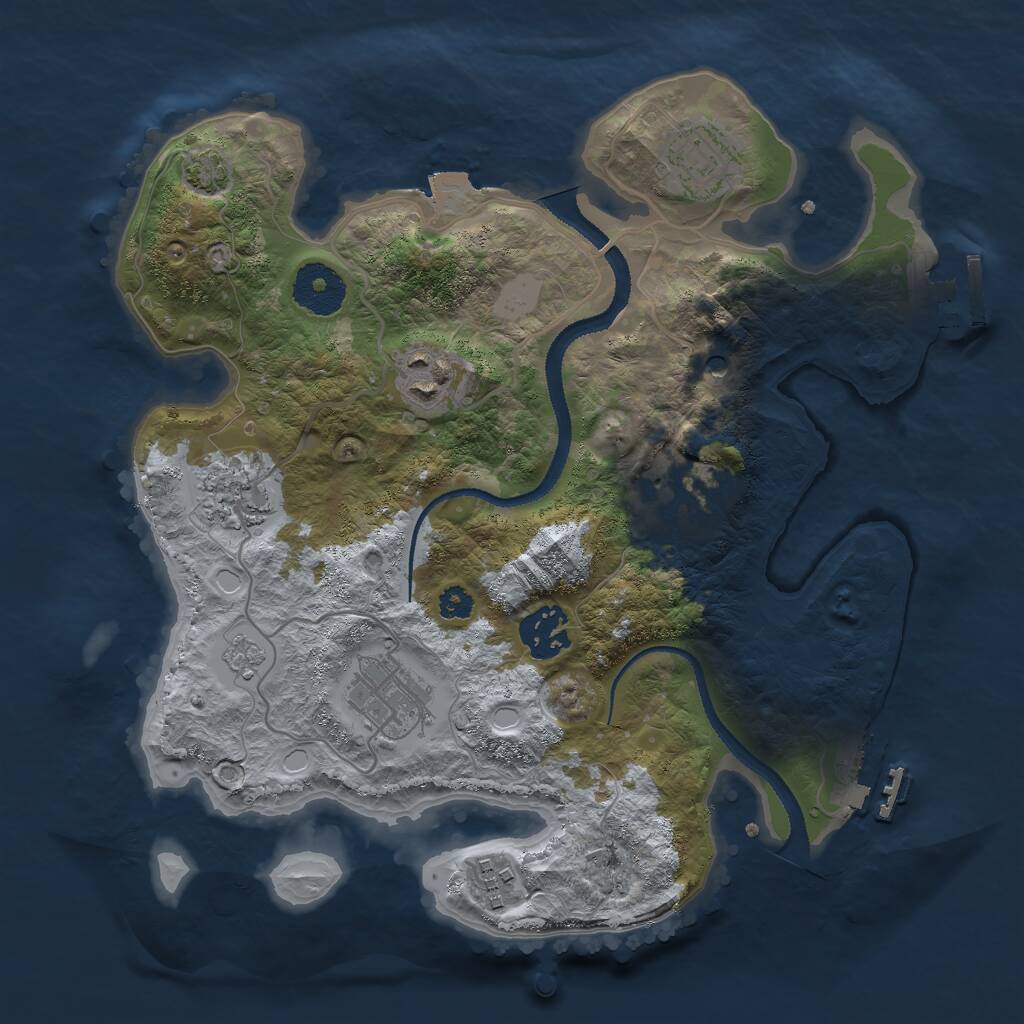 Rust Map: Procedural Map, Size: 3000, Seed: 4950, 13 Monuments