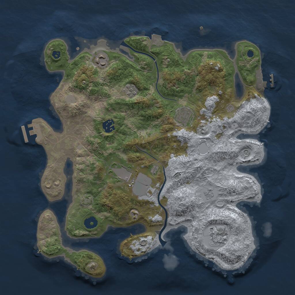 Rust Map: Procedural Map, Size: 3500, Seed: 622100083, 12 Monuments
