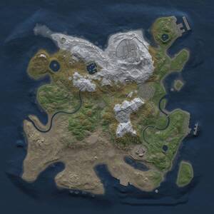 Thumbnail Rust Map: Procedural Map, Size: 3000, Seed: 961566418, 9 Monuments