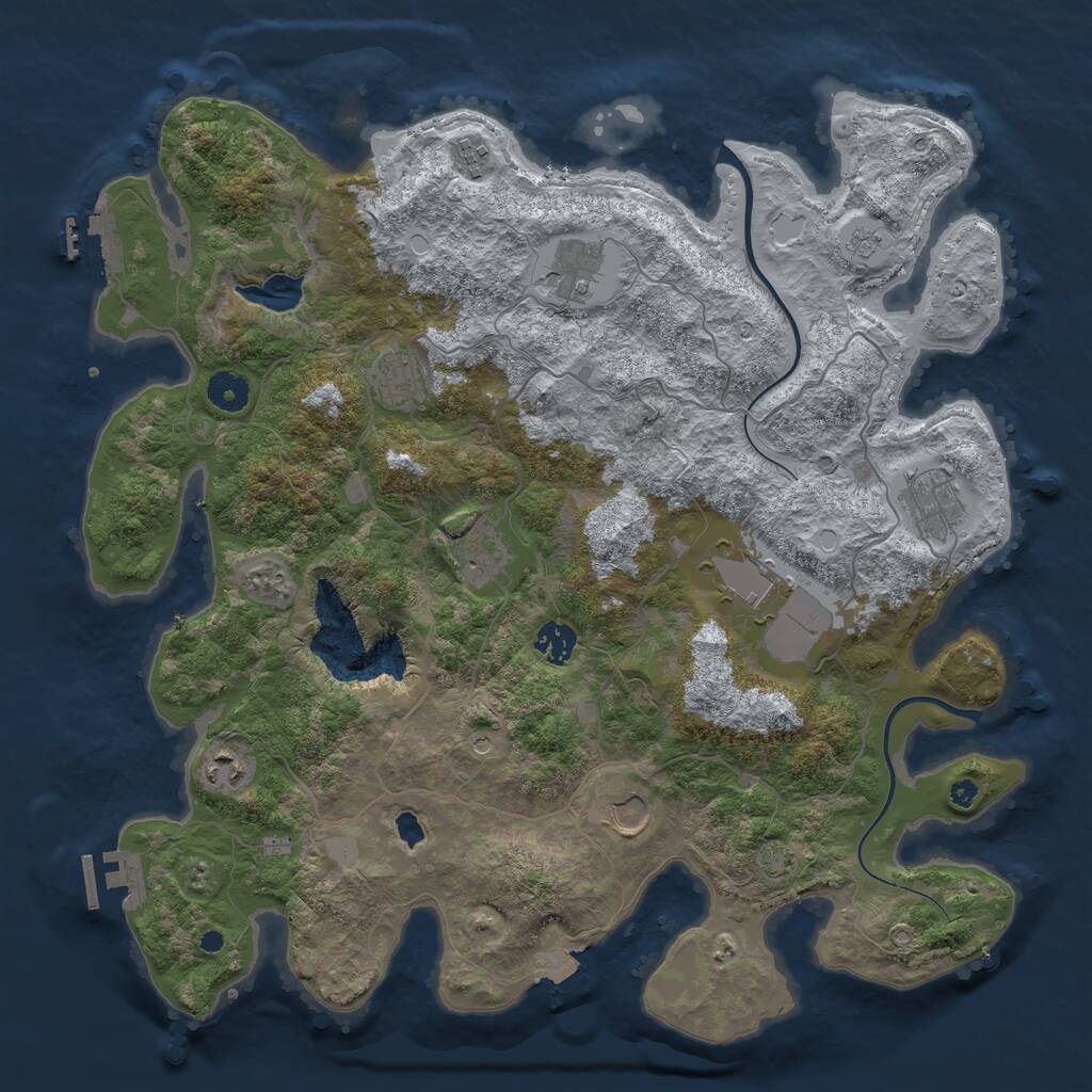 Rust Map: Procedural Map, Size: 4000, Seed: 1992681200, 15 Monuments