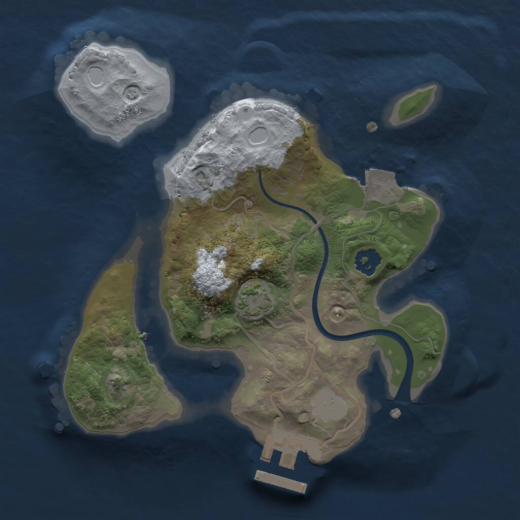Rust Map: Procedural Map, Size: 2000, Seed: 4777, 3 Monuments