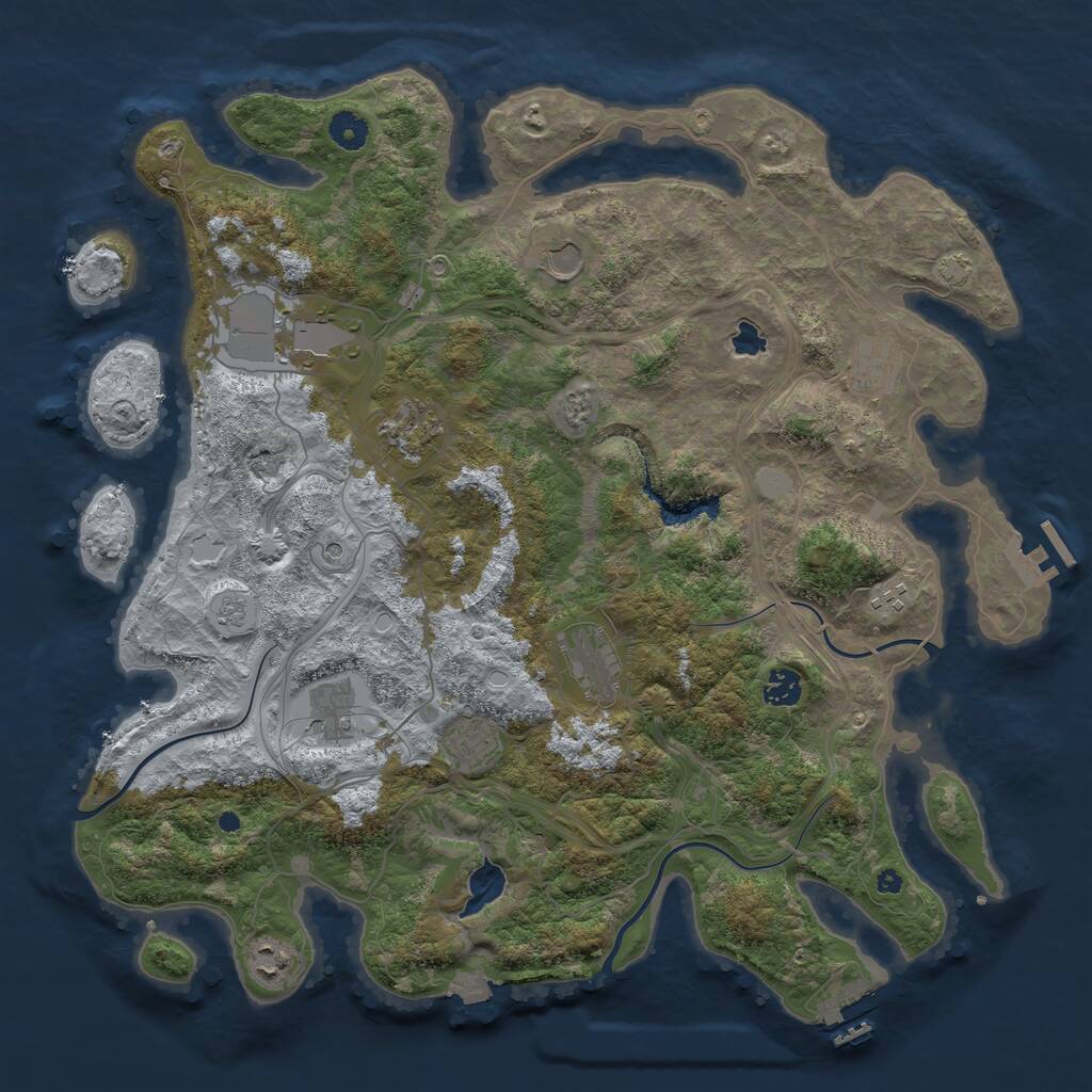 Rust Map: Procedural Map, Size: 4250, Seed: 65236553, 16 Monuments