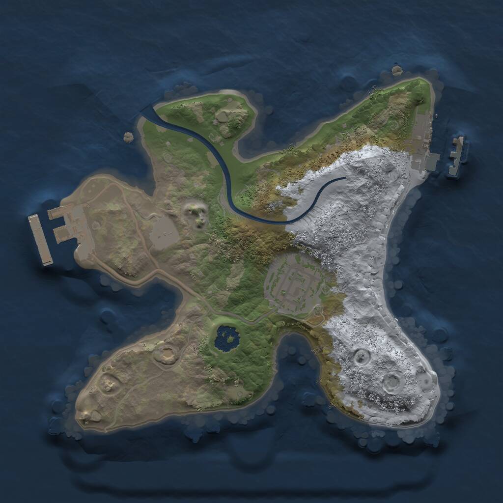 Rust Map: Procedural Map, Size: 1950, Seed: 510968742, 4 Monuments