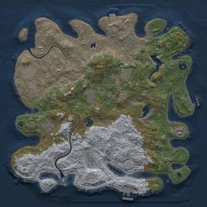 Thumbnail Rust Map: Procedural Map, Size: 4000, Seed: 1969548914, 16 Monuments