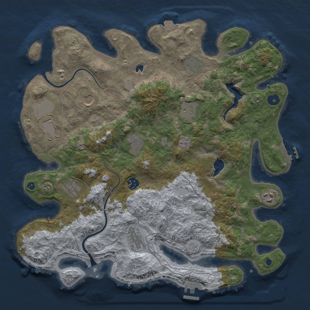 Rust Map: Procedural Map, Size: 4000, Seed: 1969548914, 16 Monuments
